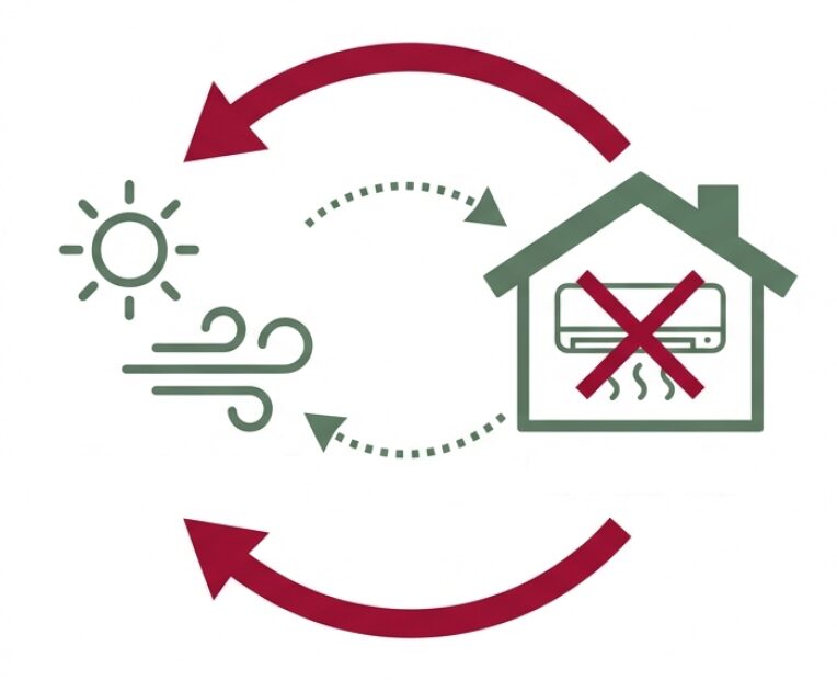 屋外が基本であること、室内鑑賞はエアコンの風に注意することを説明する図解